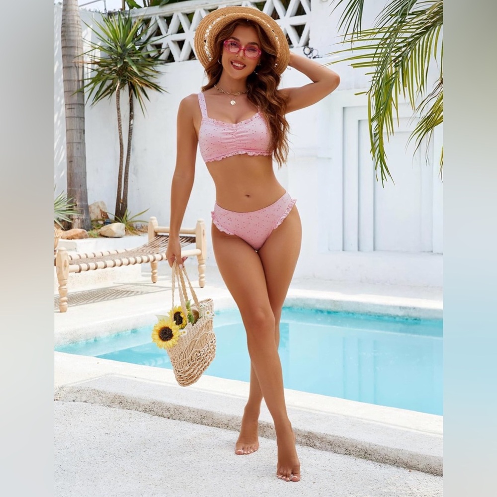 Pink Ruffled Bikini Set
